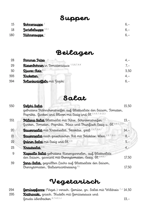 Speisekarte Seite 3