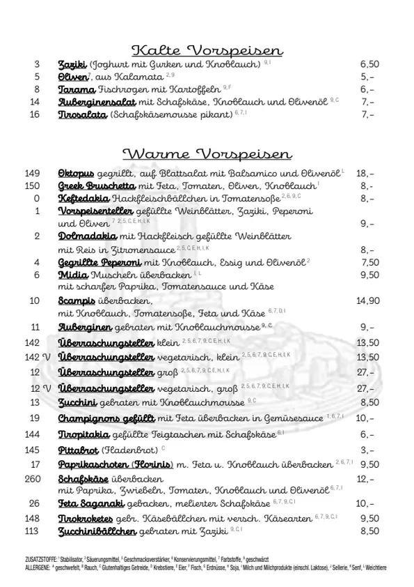 Speisekarte Seite 2
